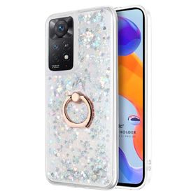 Microsonic Xiaomi Redmi Note 11 Pro 5G Glitter Liquid Holder Gümüş Cep Telefonu Kılıfı