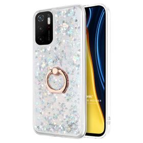 Microsonic Xiaomi Redmi Note 11 SE Glitter Liquid Holder Gümüş Cep Telefonu Kılıfı