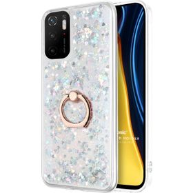 Microsonic Xiaomi Redmi Note 11 SE Glitter Liquid Holder Gümüş Cep Telefonu Kılıfı