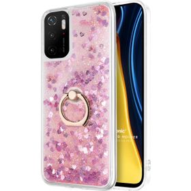 Microsonic Xiaomi Redmi Note 11 SE Glitter Liquid Holder Pembe Cep Telefonu Kılıfı