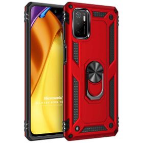 Microsonic Xiaomi Redmi Note 11 SE Military Ring Holder Kırmızı Cep Telefonu Kılıfı