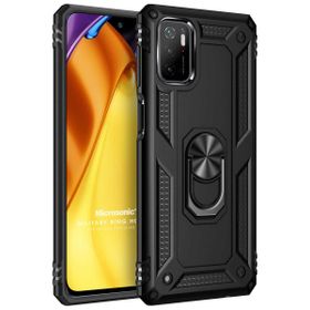 Microsonic Xiaomi Redmi Note 11 SE Military Ring Holder Siyah Cep Telefonu Kılıfı