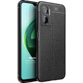 Microsonic Xiaomi Redmi Note 11E Kılıf Deri Dokulu Silikon Siyah Kılıf