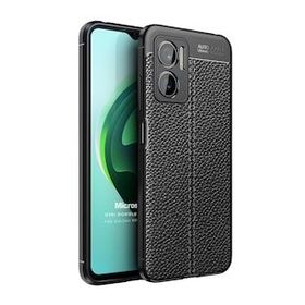 Microsonic Xiaomi Redmi Note 11E Kılıf Deri Dokulu Silikon Siyah Kılıf