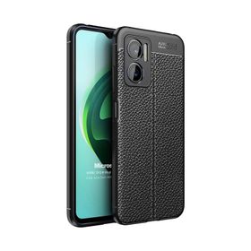 Microsonic Xiaomi Redmi Note 11E Kılıf Deri Dokulu Silikon Siyah Kılıf