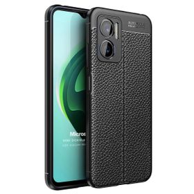 Microsonic Xiaomi Redmi Note 11E Kılıf Deri Dokulu Silikon Siyah Kılıf