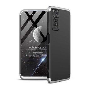 Microsonic Xiaomi Redmi Note 11S Double Dip 360 Protective Siyah Gri Cep Telefonu Kılıfı