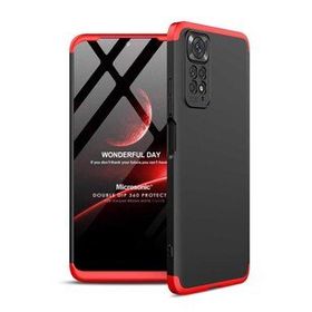 Microsonic Xiaomi Redmi Note 11S Double Dip 360 Protective Siyah Kırmızı Cep Telefonu Kılıfı
