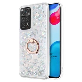 Microsonic Xiaomi Redmi Note 11S Glitter Liquid Holder Gümüş Cep Telefonu Kılıfı