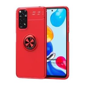 Microsonic Xiaomi Redmi Note 11S Kickstand Ring Holder Kırmızı Cep Telefonu Kılıfı