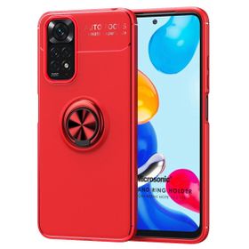 Microsonic Xiaomi Redmi Note 11S Kickstand Ring Holder Kırmızı Cep Telefonu Kılıfı