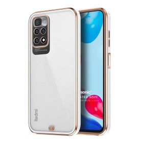 Microsonic Xiaomi Redmi Note 11S Laser Plated Soft Beyaz Cep Telefonu Kılıfı