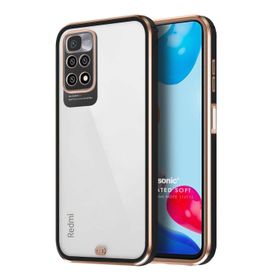 Microsonic Xiaomi Redmi Note 11S Laser Plated Soft Siyah Cep Telefonu Kılıfı