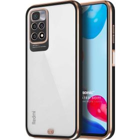 Microsonic Xiaomi Redmi Note 11S Laser Plated Soft Siyah Cep Telefonu Kılıfı