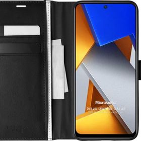 Microsonic Xiaomi Redmi Note 11T Delux Leather Wallet Siyah Cep Telefonu Kılıfı