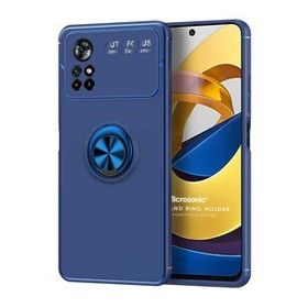 Microsonic Xiaomi Redmi Note 11T Kickstand Ring Holder Lacivert Cep Telefonu Kılıfı