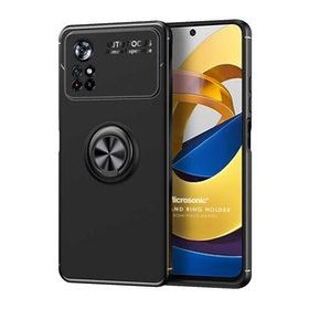 Microsonic Xiaomi Redmi Note 11T Kickstand Ring Holder Siyah Cep Telefonu Kılıfı