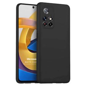 Microsonic Xiaomi Redmi Note 11T Matte Silicone Siyah Kılıf