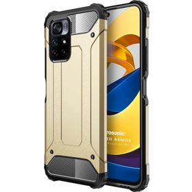 Microsonic Xiaomi Redmi Note 11T Rugged Armor Gold Cep Telefonu Kılıfı