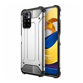 Microsonic Xiaomi Redmi Note 11T Rugged Armor Gümüş Cep Telefonu Kılıfı