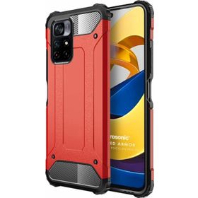 Microsonic Xiaomi Redmi Note 11T Rugged Armor Kırmızı Cep Telefonu Kılıfı