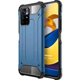 Microsonic Xiaomi Redmi Note 11T Rugged Armor Mavi Cep Telefonu Kılıfı