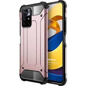 Microsonic Xiaomi Redmi Note 11T Rugged Armor Rose Gold Cep Telefonu Kılıfı
