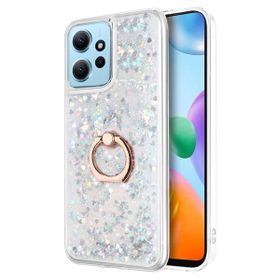 Microsonic Xiaomi Redmi Note 12 4G Glitter Liquid Holder Gümüş Cep Telefonu Kılıfı