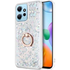 Microsonic Xiaomi Redmi Note 12 4G Glitter Liquid Holder Gümüş Cep Telefonu Kılıfı
