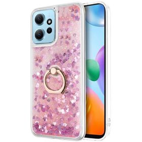 Microsonic Xiaomi Redmi Note 12 4G Glitter Liquid Holder Pembe Kılıf