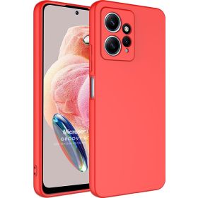 Microsonic Xiaomi Redmi Note 12 4G Groovy Soft Kırmızı Cep Telefonu Kılıfı