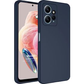 Microsonic Xiaomi Redmi Note 12 4G Groovy Soft Lacivert Cep Telefonu Kılıfı
