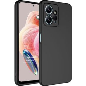 Microsonic Xiaomi Redmi Note 12 4G Groovy Soft Siyah Cep Telefonu Kılıfı