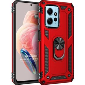 Microsonic Xiaomi Redmi Note 12 4G Military Ring Holder Kırmızı Cep Telefonu Kılıfı