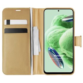 Microsonic Xiaomi Redmi Note 12 Delux Leather Wallet Gold Cep Telefonu Kılıfı