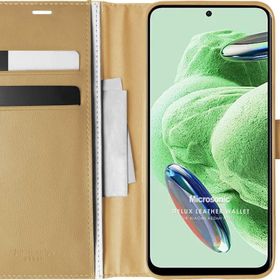 Microsonic Xiaomi Redmi Note 12 Delux Leather Wallet Gold Cep Telefonu Kılıfı