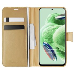 Microsonic Xiaomi Redmi Note 12 Delux Leather Wallet Gold Cep Telefonu Kılıfı
