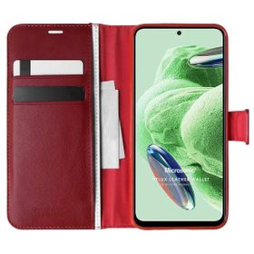 Microsonic Xiaomi Redmi Note 12 Delux Leather Wallet Kırmızı Cep Telefonu Kılıfı
