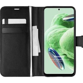 Microsonic Xiaomi Redmi Note 12 Delux Leather Wallet Siyah Cep Telefonu Kılıfı
