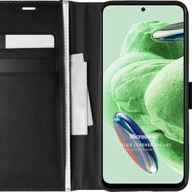 Microsonic Xiaomi Redmi Note 12 Delux Leather Wallet Siyah Cep Telefonu Kılıfı