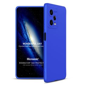 Microsonic Xiaomi Redmi Note 12 Double Dip 360 Protective Mavi Cep Telefonu Kılıfı