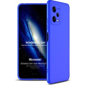 Microsonic Xiaomi Redmi Note 12 Double Dip 360 Protective Mavi Cep Telefonu Kılıfı