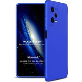 Microsonic Xiaomi Redmi Note 12 Double Dip 360 Protective Mavi Cep Telefonu Kılıfı