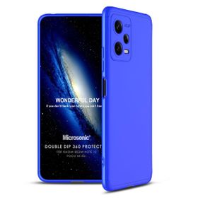 Microsonic Xiaomi Redmi Note 12 Double Dip 360 Protective Mavi Cep Telefonu Kılıfı