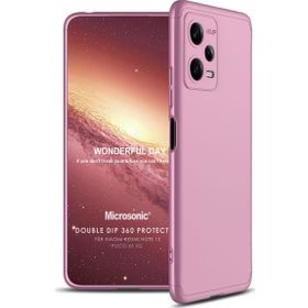 Microsonic Xiaomi Redmi Note 12 Double Dip 360 Protective Rose Gold Cep Telefonu Kılıfı