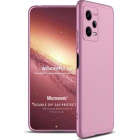 Microsonic Xiaomi Redmi Note 12 Double Dip 360 Protective Rose Gold Cep Telefonu Kılıfı