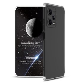Microsonic Xiaomi Redmi Note 12 Double Dip 360 Protective Siyah Gri Cep Telefonu Kılıfı