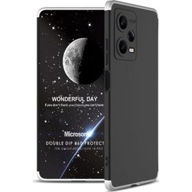 Microsonic Xiaomi Redmi Note 12 Double Dip 360 Protective Siyah Gri Cep Telefonu Kılıfı