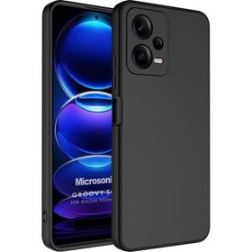 Microsonic Xiaomi Redmi Note 12 Groovy Soft Siyah Cep Telefonu Kılıfı