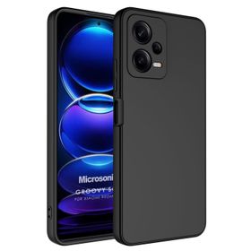 Microsonic Xiaomi Redmi Note 12 Groovy Soft Siyah Cep Telefonu Kılıfı